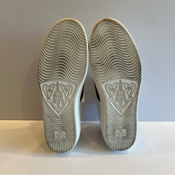 Gucci Ace Embroidered Low-Top Sneakers in White with Navy&Red - Men size US 9.5 - Picture 12 of 16